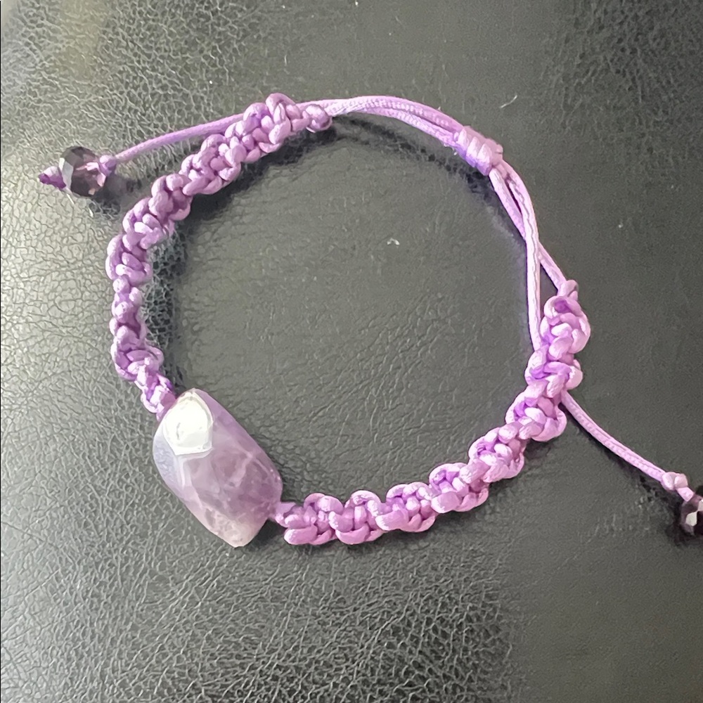 Handmade bracelets with authentic amethyst stone.